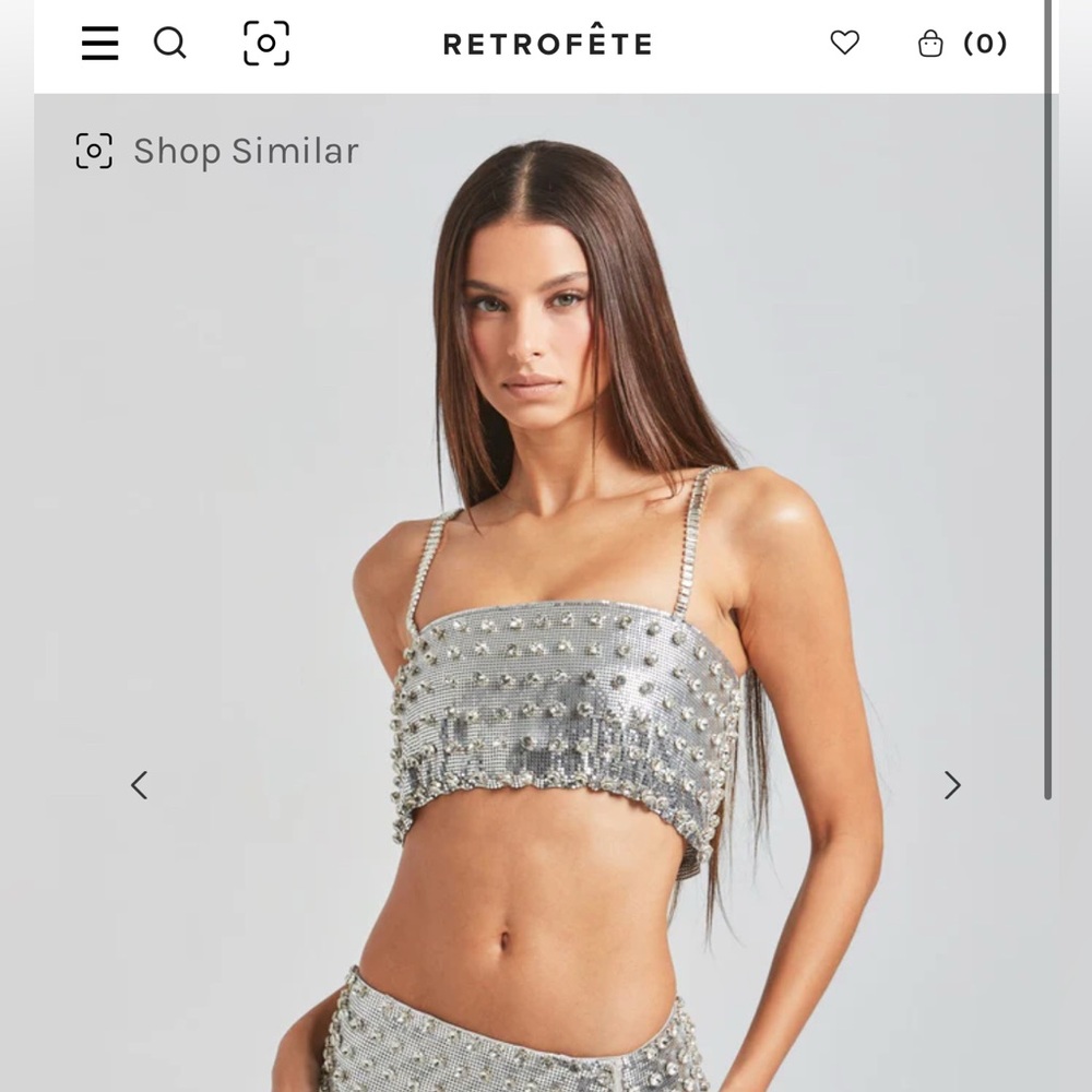 Retrofete KAUREN EMBELLISHED CHAINMAIL TOP